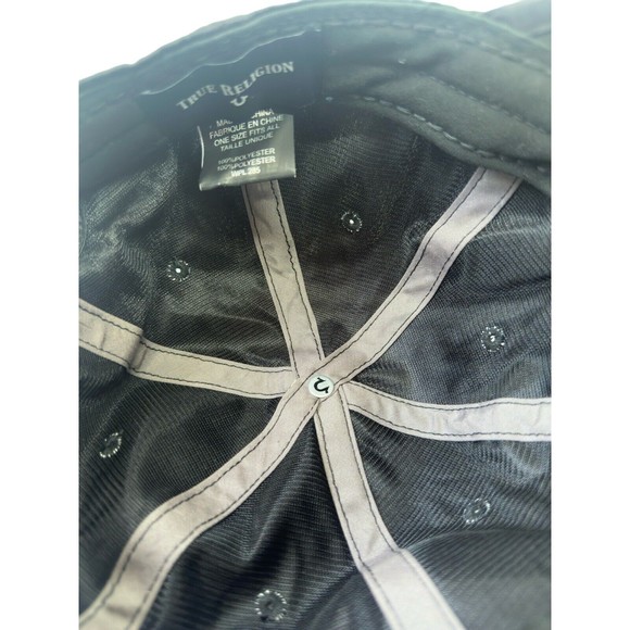 NWOT True Religion Iridescent Horseshoe Logo Black Baseball Cap Hat Unisex - Picture 6 of 10